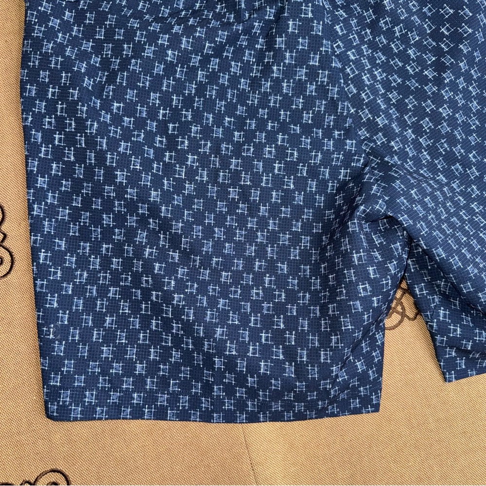 Lululemon Men'S Bowline Short Ikat Check White Tue Navy Size L - Picture 11 of 16